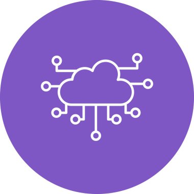 Bulut Hesaplama vektör simgesi. Yazdırma, mobil ve web uygulamaları için kullanılabilir.