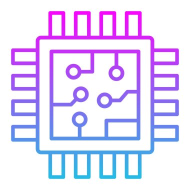 İşlemci vektör simgesi. Yazdırma, mobil ve web uygulamaları için kullanılabilir.