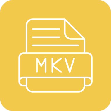 Mkv vektör simgesi. Yazdırma, mobil ve web uygulamaları için kullanılabilir.