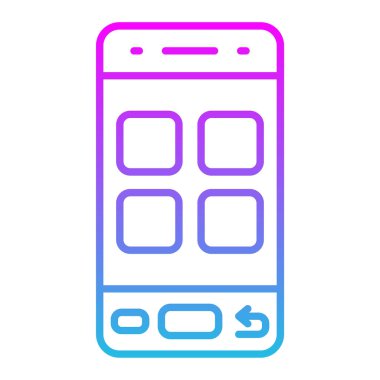 Akıllı telefon vektör simgesi. Yazdırma, mobil ve web uygulamaları için kullanılabilir.