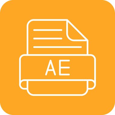 Ae vektör simgesi. Yazdırma, mobil ve web uygulamaları için kullanılabilir.