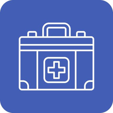 İlk Yardım Çantası vektör simgesi. Yazdırma, mobil ve web uygulamaları için kullanılabilir.
