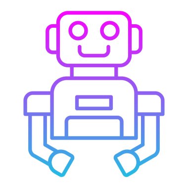 Robot vektör simgesi. Yazdırma, mobil ve web uygulamaları için kullanılabilir.