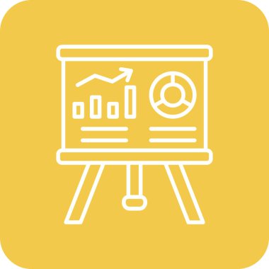 Sunum vektör simgesi. Yazdırma, mobil ve web uygulamaları için kullanılabilir.