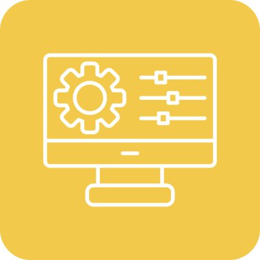 Yapılandırma vektör simgesi. Yazdırma, mobil ve web uygulamaları için kullanılabilir.