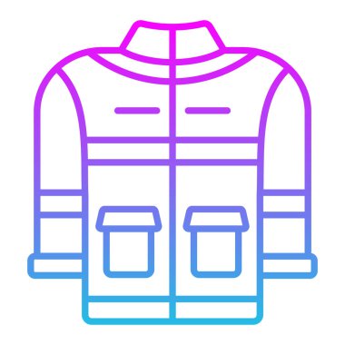 İtfaiyeci ceketi vektör ikonu. Yazdırma, mobil ve web uygulamaları için kullanılabilir.