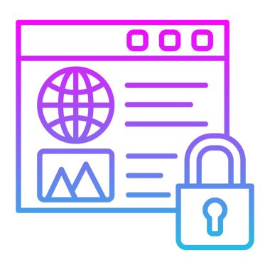 Web Güvenlik vektör simgesi. Yazdırma, mobil ve web uygulamaları için kullanılabilir.