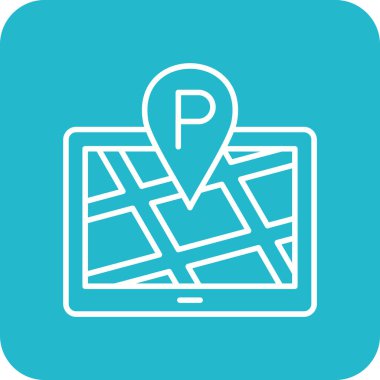 Park yeri vektör simgesi. Yazdırma, mobil ve web uygulamaları için kullanılabilir.