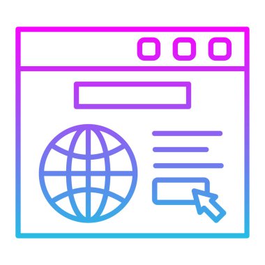 Web Tarayıcı vektör simgesi. Yazdırma, mobil ve web uygulamaları için kullanılabilir.