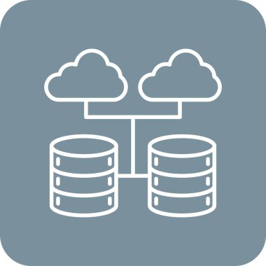 Bulut Veritabanı vektör simgesi. Yazdırma, mobil ve web uygulamaları için kullanılabilir.