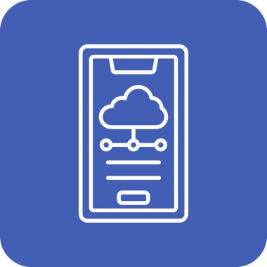 Mobil Bulut vektör simgesi. Yazdırma, mobil ve web uygulamaları için kullanılabilir.