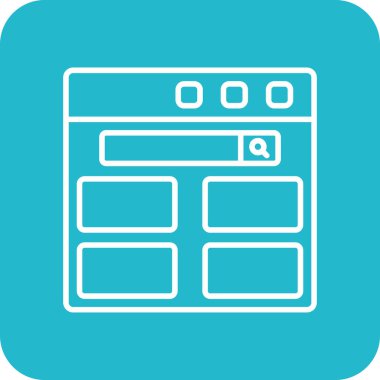 Web Tarayıcı vektör simgesi. Yazdırma, mobil ve web uygulamaları için kullanılabilir.