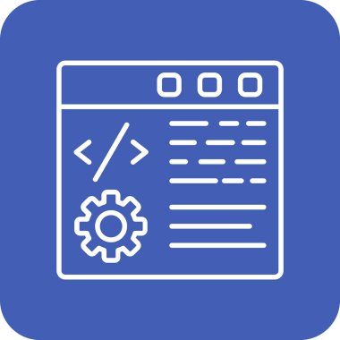 Web kodlama vektör simgesi. Yazdırma, mobil ve web uygulamaları için kullanılabilir.