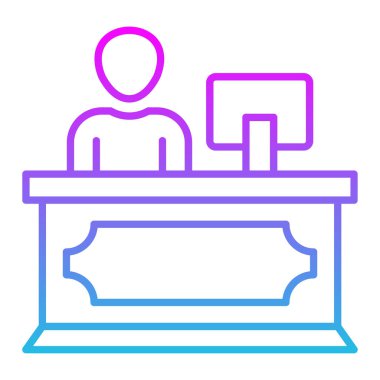 Resepsiyon vektör simgesi. Yazdırma, mobil ve web uygulamaları için kullanılabilir.