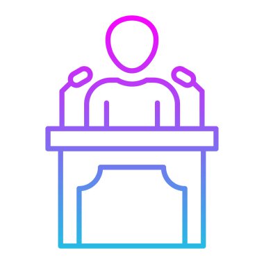 Konferans vektör simgesi. Yazdırma, mobil ve web uygulamaları için kullanılabilir.