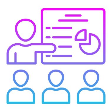 Sunum vektör simgesi. Yazdırma, mobil ve web uygulamaları için kullanılabilir.