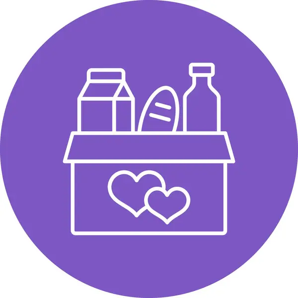 Yiyecek bağışı vektör ikonu. Yazdırma, mobil ve web uygulamaları için kullanılabilir.