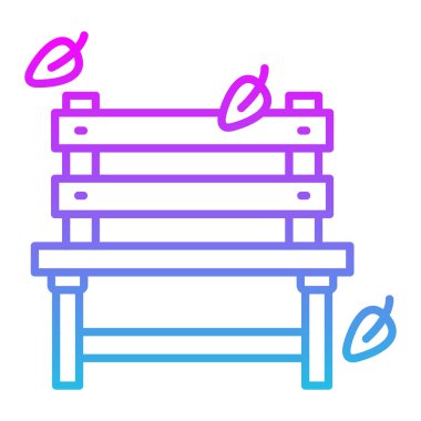 Autumn Bench vektör simgesi. Yazdırma, mobil ve web uygulamaları için kullanılabilir.