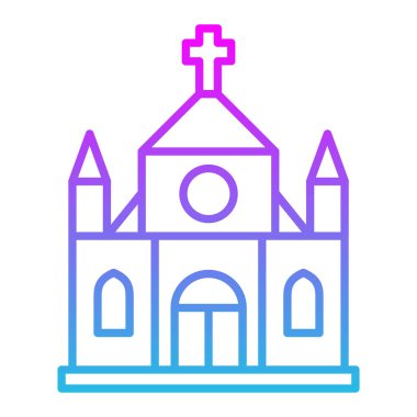 Kilise vektör ikonu. Yazdırma, mobil ve web uygulamaları için kullanılabilir.