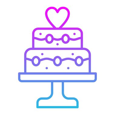 Düğün pastası vektör simgesi. Yazdırma, mobil ve web uygulamaları için kullanılabilir.