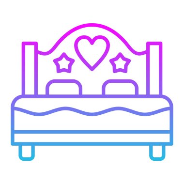 Çift yatak vektör simgesi. Yazdırma, mobil ve web uygulamaları için kullanılabilir.