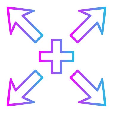 Vektör simgesini genişlet. Yazdırma, mobil ve web uygulamaları için kullanılabilir.