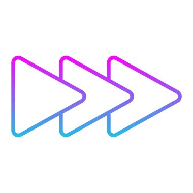 Hızlı ileri vektör simgesi. Yazdırma, mobil ve web uygulamaları için kullanılabilir.