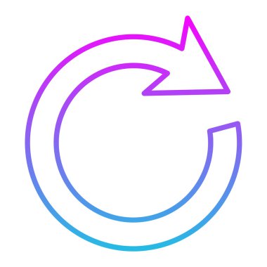 Vektör simgesini tekrarla. Yazdırma, mobil ve web uygulamaları için kullanılabilir.