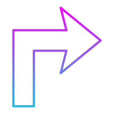 Sağa vektör simgesini çevir. Yazdırma, mobil ve web uygulamaları için kullanılabilir.