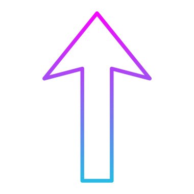 Yukarı ok vektör simgesi. Yazdırma, mobil ve web uygulamaları için kullanılabilir.