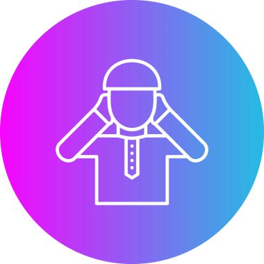 Adzan vektör simgesi. Yazdırma, mobil ve web uygulamaları için kullanılabilir.