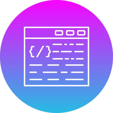 Web kodlama vektör simgesi. Yazdırma, mobil ve web uygulamaları için kullanılabilir.