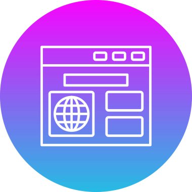 Tarayıcı vektör simgesi. Yazdırma, mobil ve web uygulamaları için kullanılabilir.