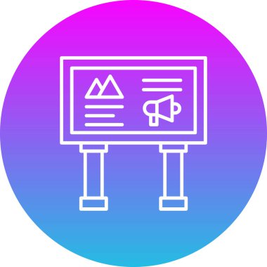 Reklam vektörü simgesi. Yazdırma, mobil ve web uygulamaları için kullanılabilir.