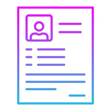 Müfredat Vitae vektör simgesi. Yazdırma, mobil ve web uygulamaları için kullanılabilir.