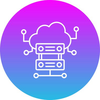 Bulut Sunucusu vektör simgesi. Yazdırma, mobil ve web uygulamaları için kullanılabilir.