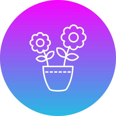 Çiçek saksısı vektör simgesi. Yazdırma, mobil ve web uygulamaları için kullanılabilir.