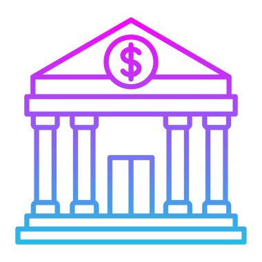 Banka vektör simgesi. Yazdırma, mobil ve web uygulamaları için kullanılabilir.