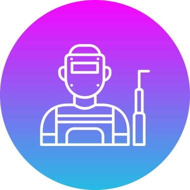 Kaynakçı vektör simgesi. Yazdırma, mobil ve web uygulamaları için kullanılabilir.