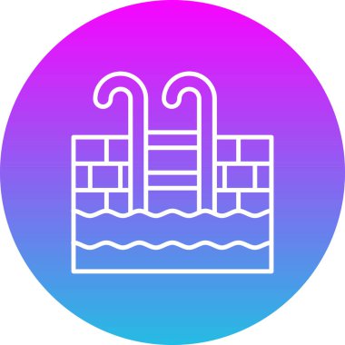 Yüzme havuzu vektör simgesi. Yazdırma, mobil ve web uygulamaları için kullanılabilir.