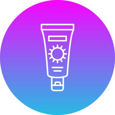 Güneş kremi ikonu. Yazdırma, mobil ve web uygulamaları için kullanılabilir.