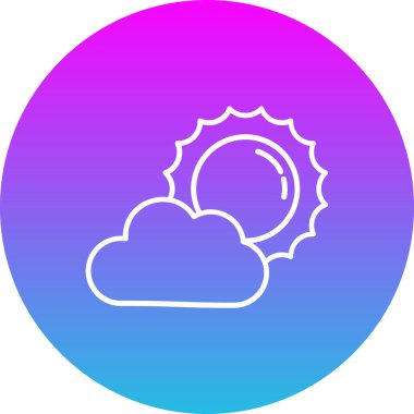 Güneşli vektör simgesi. Yazdırma, mobil ve web uygulamaları için kullanılabilir.