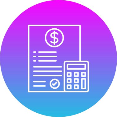 Muhasebe vektör simgesi. Yazdırma, mobil ve web uygulamaları için kullanılabilir.