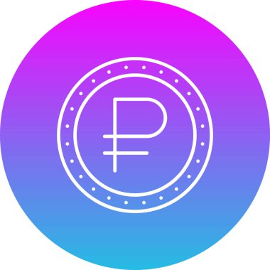 Ruble vektör simgesi. Yazdırma, mobil ve web uygulamaları için kullanılabilir.