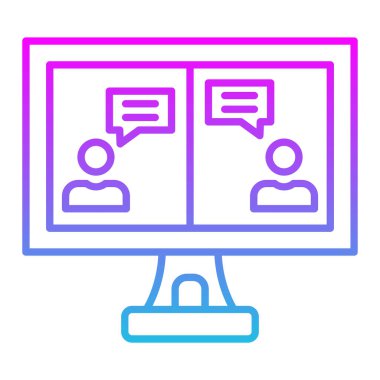 Çevrimiçi Sohbet vektör simgesi. Yazdırma, mobil ve web uygulamaları için kullanılabilir.