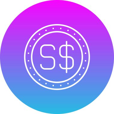 Singapur Doları vektör simgesi. Yazdırma, mobil ve web uygulamaları için kullanılabilir.