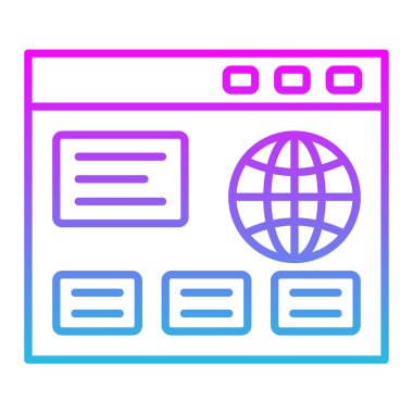 Tarayıcı vektör simgesi. Yazdırma, mobil ve web uygulamaları için kullanılabilir.