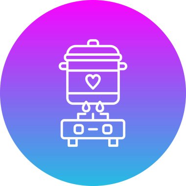 Yemek pişirme vektörü simgesi. Yazdırma, mobil ve web uygulamaları için kullanılabilir.