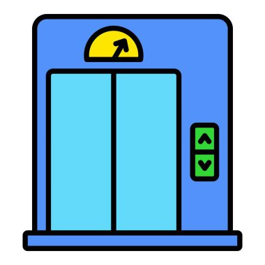 Asansör vektör simgesi. Yazdırma, mobil ve web uygulamaları için kullanılabilir.