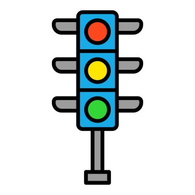 Trafik Işığı vektör simgesi. Yazdırma, mobil ve web uygulamaları için kullanılabilir.